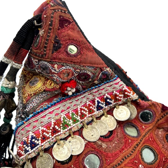 Simone Camille Embroidered Beaded Boho Bag Vintage Antique Textiles EUC - Picture 6 of 16
